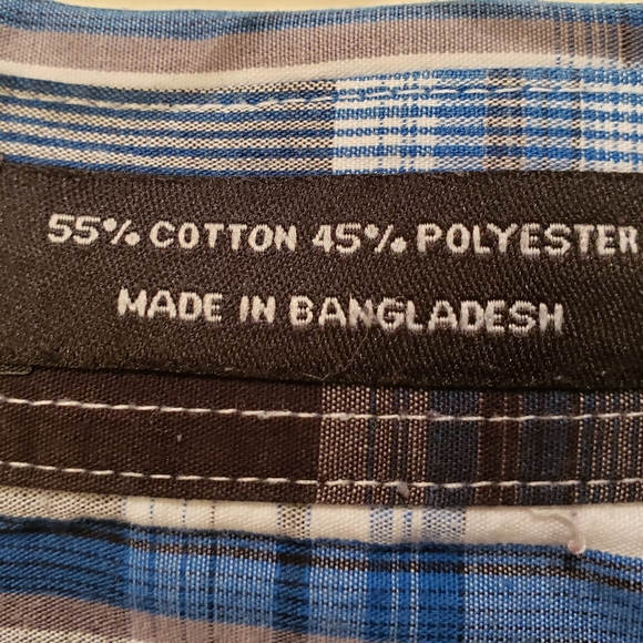 ❤️ Beverly Hills Polo Club Men's Plaid Button Down - Picture 3 of 4